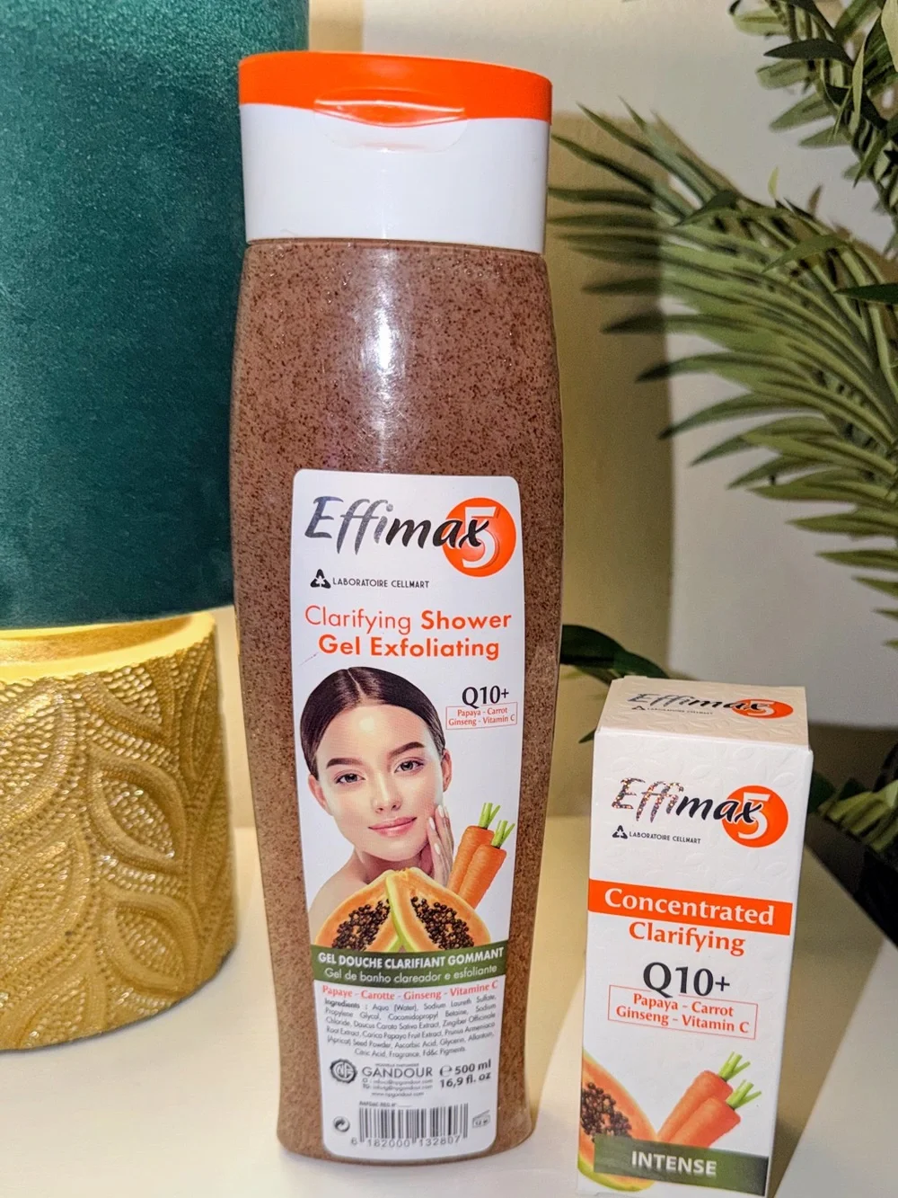 Pack Clarifying Exfoliating Shower Gel - Orange + Serum Q10 +